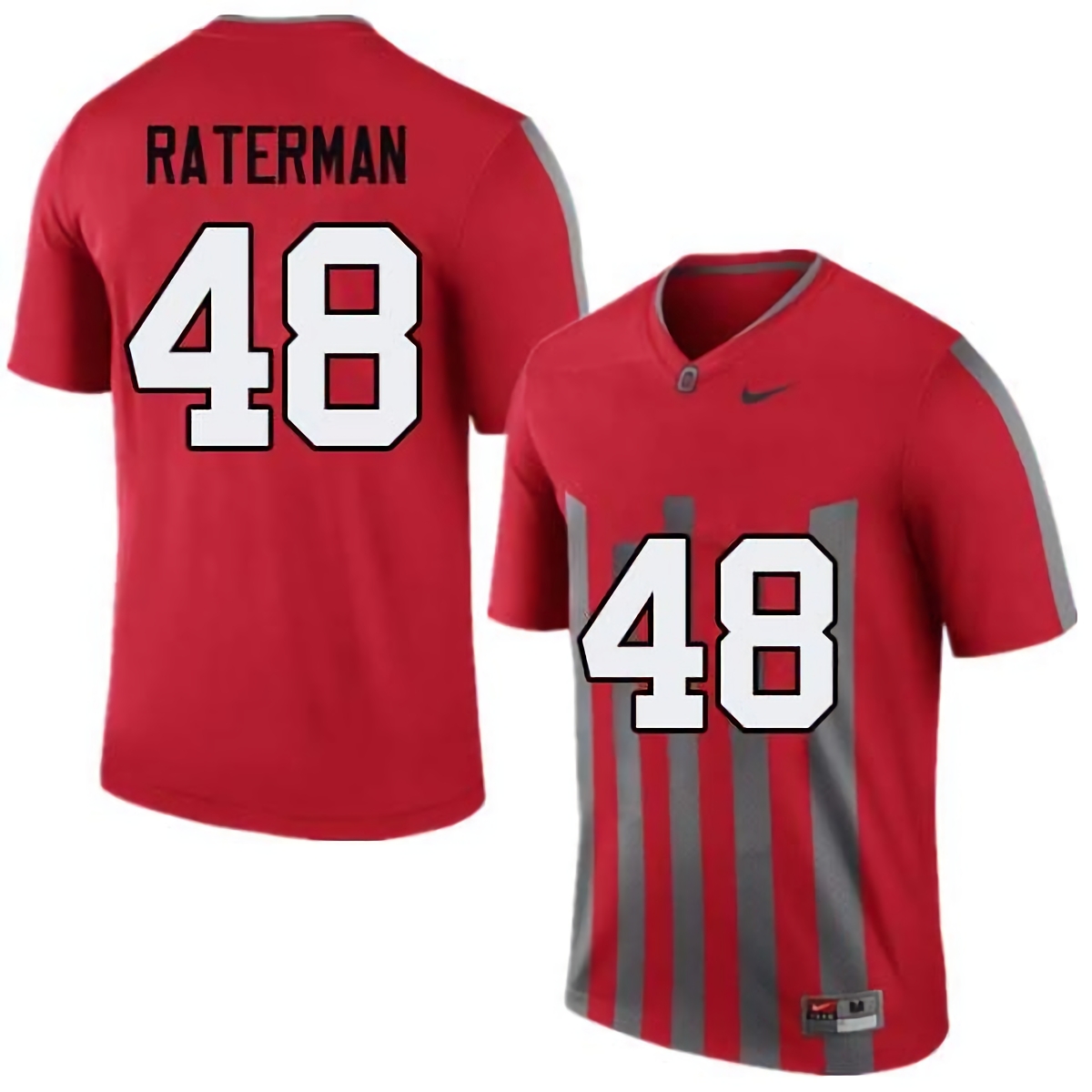 Clay Raterman Ohio State Buckeyes Men's NCAA #48 Nike Throwback Red College Stitched Football Jersey FNG2256RQ
